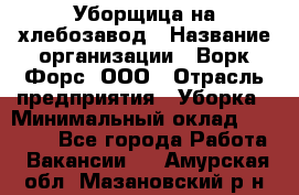 Уборщица на хлебозавод › Название организации ­ Ворк Форс, ООО › Отрасль предприятия ­ Уборка › Минимальный оклад ­ 24 000 - Все города Работа » Вакансии   . Амурская обл.,Мазановский р-н